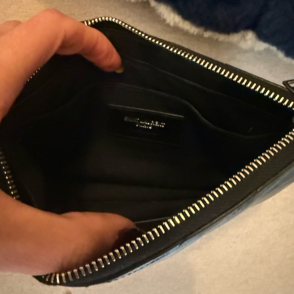 Yves Saint Laurent Black Clutch with Gold Logo - Picture 2 of 2